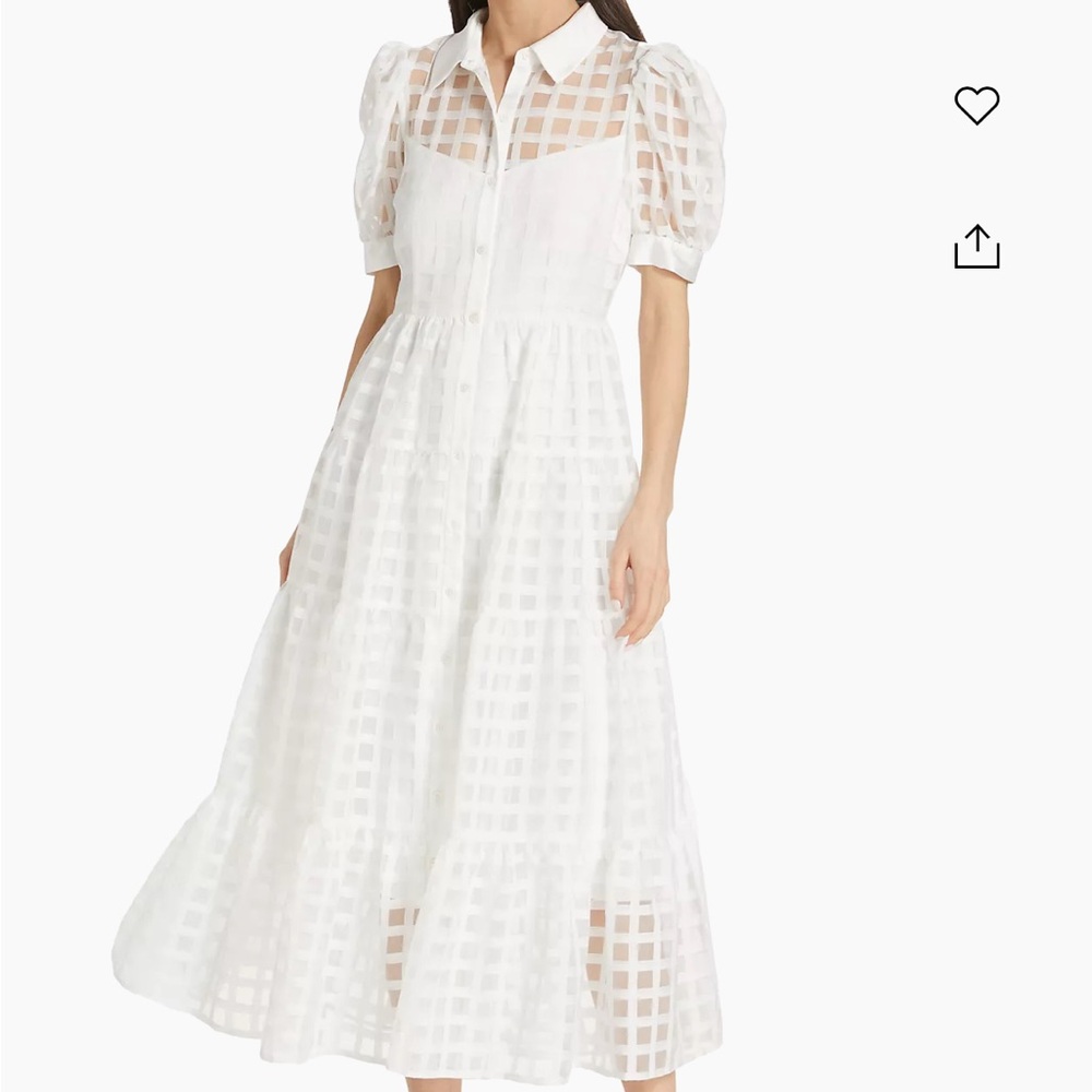English Factory Grid Organza Midi-dress